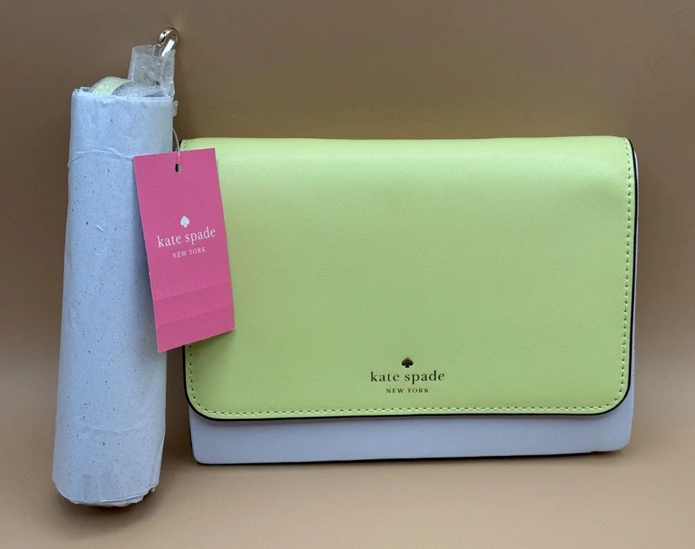 🍐 Kate Spade Kerri Crossbody Clutch Bosc Pear Smooth Leather NWT